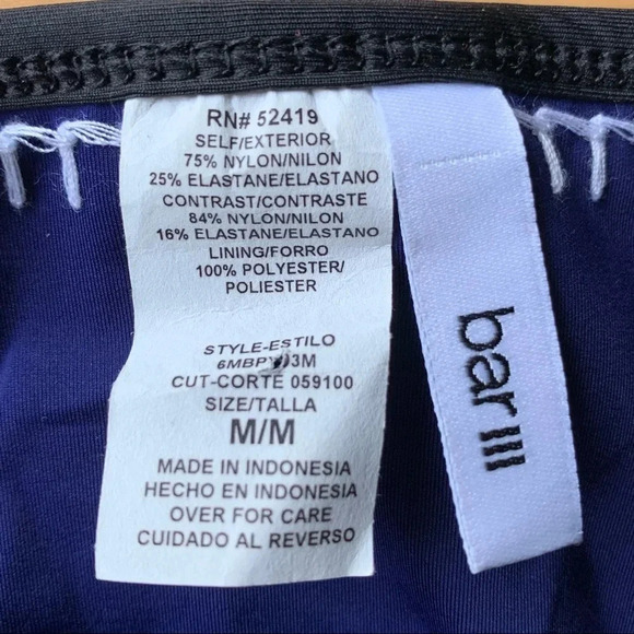 Bar lll Whip It Good Stitched Bikini Bottom Midnight Size M NWT - Picture 7 of 8